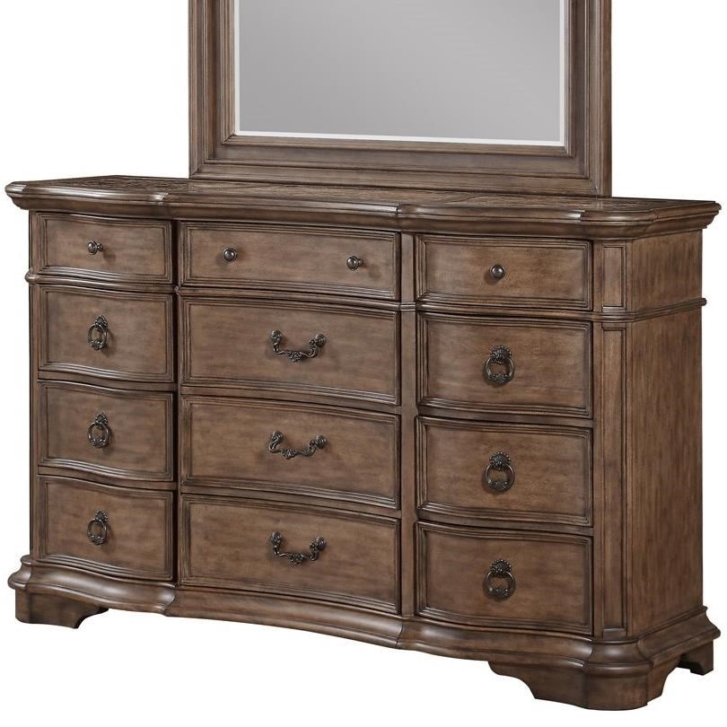 Avalon Tulsa Traditional 12 Drawer Dresser with Cedar Lining Royal